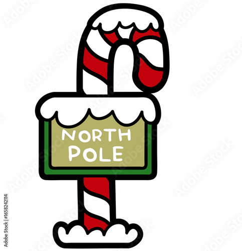 north pole sign - layered cut file - christmas ornament
