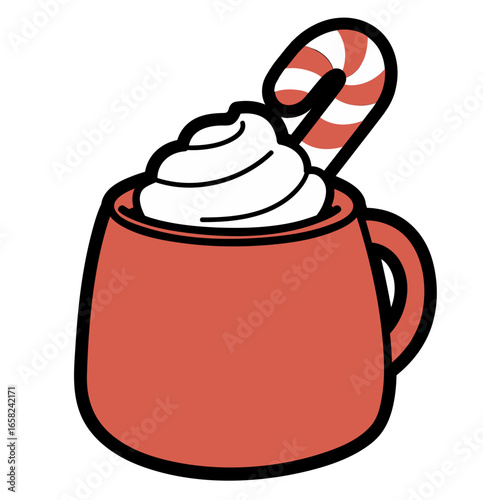simple cartoon christmas hot chocolate - layered cut file - winter sticker