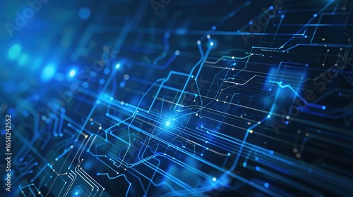 Exploring Dynamic Technology Lines and Vibrant Blue Technology Backgrounds for Modern Digital Design: Innovate Visual Concepts, Futuristic Interface Elements