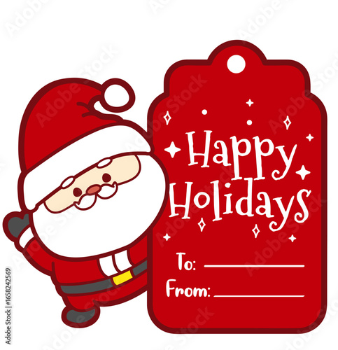 cute santa claus gift card - layered cut file - christmas clip art