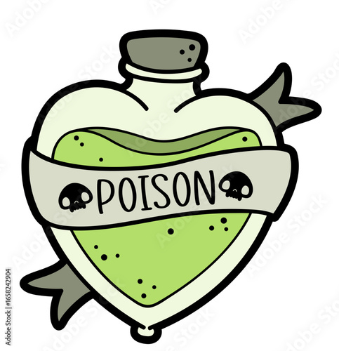 cute poison bottle spooky halloween decor -layered cut file -