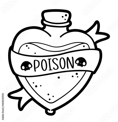cute poison bottle spooky halloween decor -layered cut file -