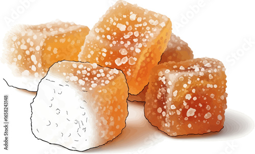 Conceptual Art Sketch Style A Still Life of Candied Ginger