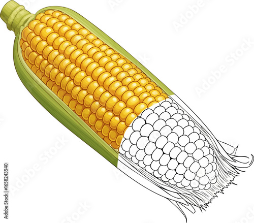 Conceptual Art Sketch Style An Ear of Corn