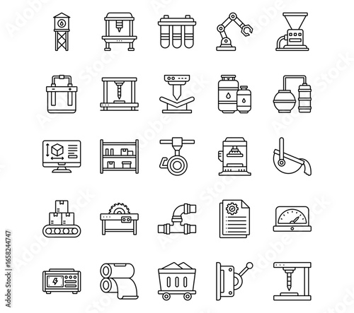 Industrial Process Line Icons