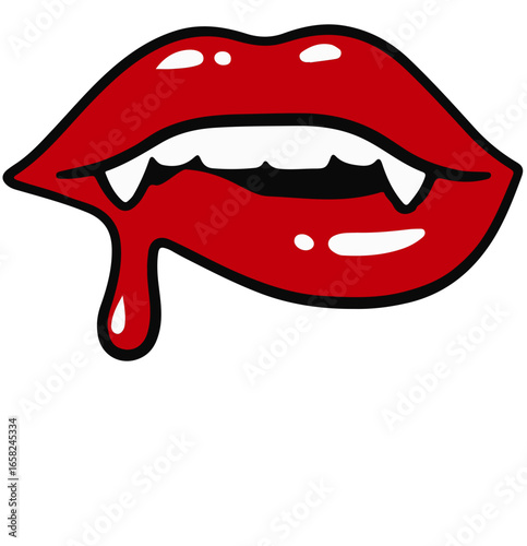 sexy vampire lips spooky halloween - layered cut file -