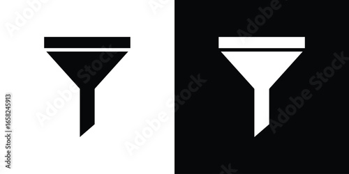 Filter Icon in Black and White with Simple Design