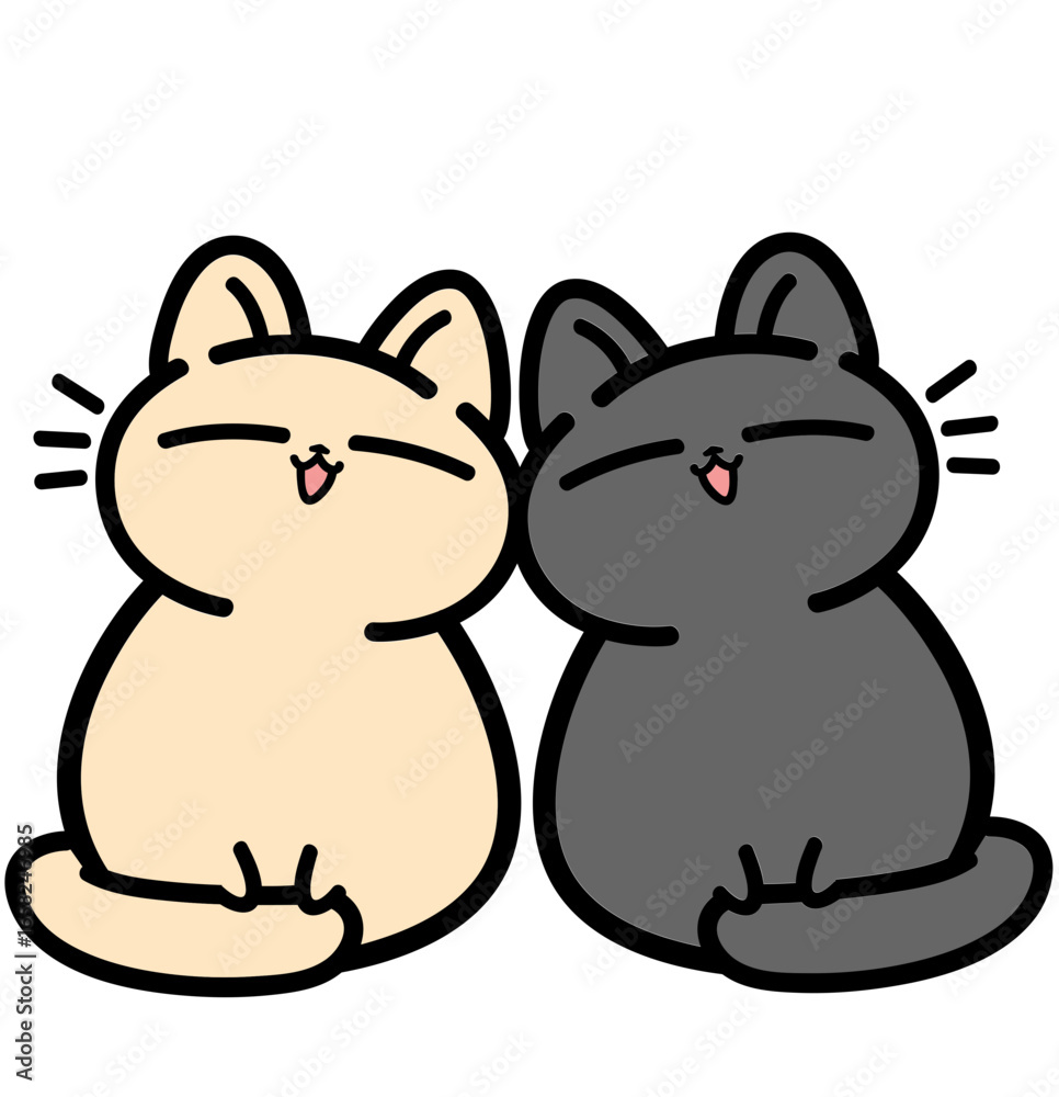 Obraz premium cute kitten couple in love - layered cut file -