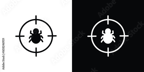 Bug in Crosshairs, Isolated on White and Black Backgrounds