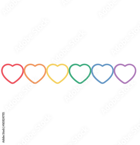 hearts rainbow line - layered cut file divider-