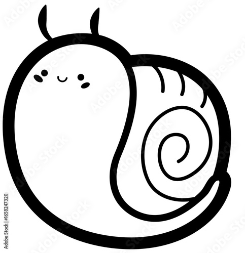 cute simple cartoon snail - layered cut file - nature clipart