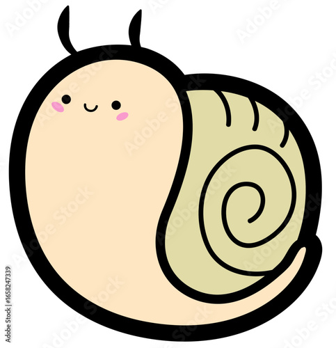cute simple cartoon snail - layered cut file - nature clipart