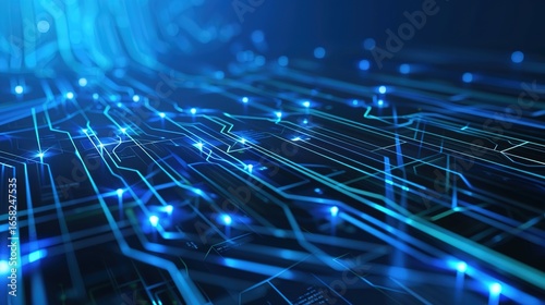 Exploring Dynamic Technology Lines and Vibrant Blue Technology Backgrounds for Modern Digital Design: Innovate Visual Concepts, Futuristic Interface Elements