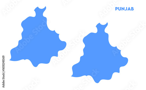 Punjab map on focus, Indian states, suitable for education, business, presentations, print, web use, and creative geographic projects. Indian union territory.
