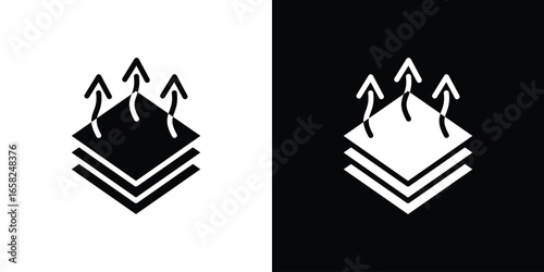 Breathable Fabric Layers Icon, Isolated on White Background