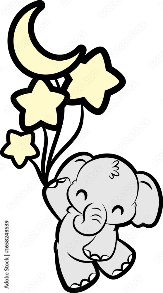 Obraz premium cute baby elephant baby on board sign cad decal - layered cut file -