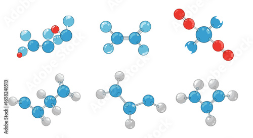 Learn about science with colorful molecular structures and chemical bonds in this educational graphic