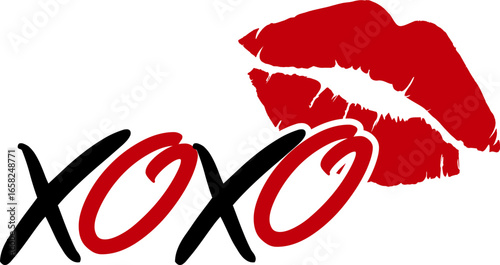 xoxo love kiss lips -layered cut file -