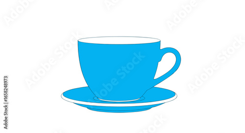 Vibrant blue coffee cup and saucer for a delightful morning beverage moment