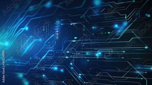 Exploring Dynamic Technology Lines and Vibrant Blue Technology Backgrounds for Modern Digital Design: Innovate Visual Concepts, Futuristic Interface Elements