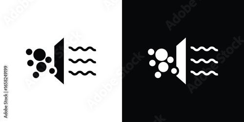 Air Filter Icon in Two Variations with White and Black Backgrounds