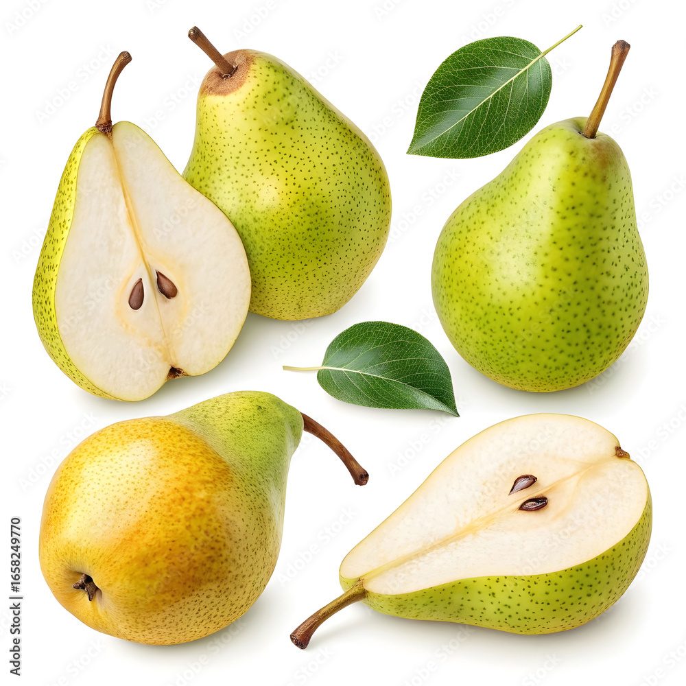 pear collection clipping path pear collection clipping path