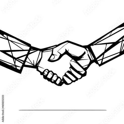 Business handshake vector illustration symbolizing a successful partnership and agreement between two people