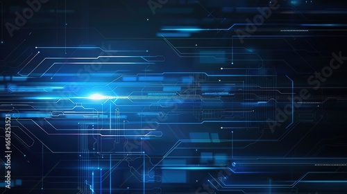 Exploring Dynamic Technology Lines and Vibrant Blue Technology Backgrounds for Modern Digital Design: Innovate Visual Concepts, Futuristic Interface Elements