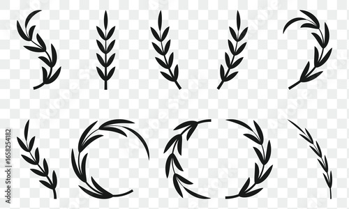 Laurel wreath icon in flat style. Basic vector symbol illustration