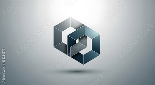 Interlocking Hexagons Geometric Shape 3d Render