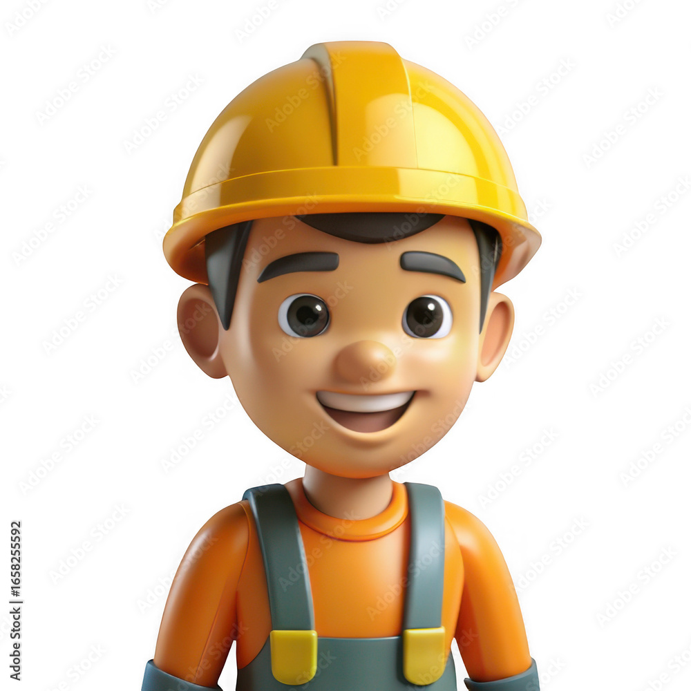 3d cartoon construction worker character 3d cartoon construction worker character