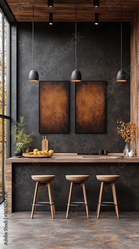 Rustic kitchen design with a modern touch.