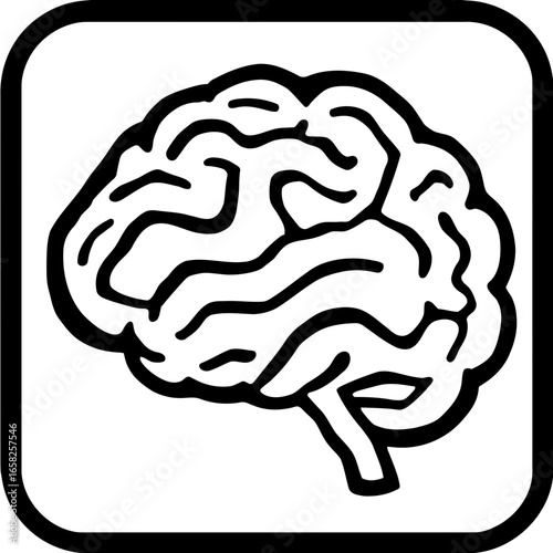 Vector illustration of the human brain as a concept of mind and intelligence
