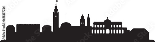 Heidelberg Skyline Silhouette Vector on White Background