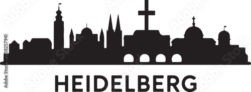Heidelberg Skyline Silhouette Vector on White Background