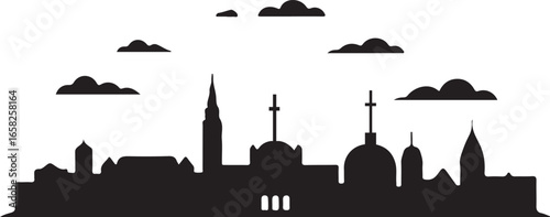 Heidelberg Skyline Silhouette Vector on White Background