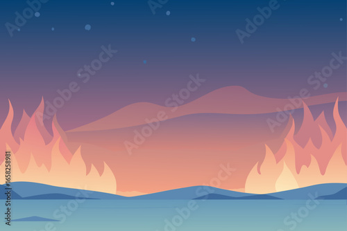 Oceanic Embers Haze Background