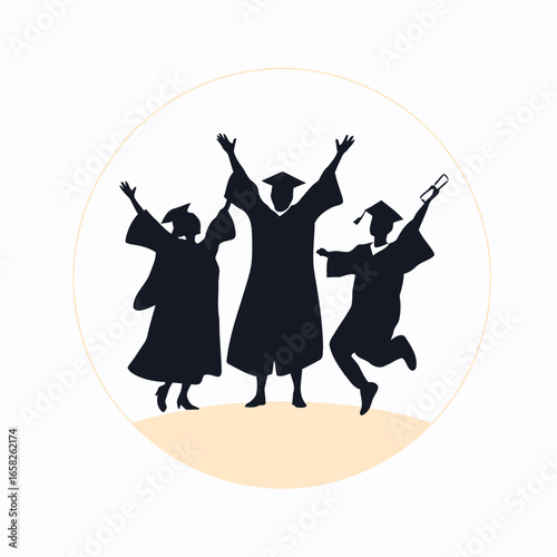 Dynamic black vector silhouette illustration of dancers on stage with kendo warriors