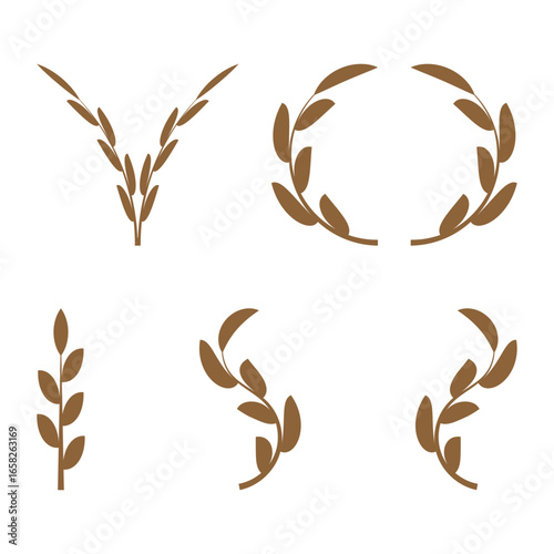 Carbohydrate icon. black outlined wheat grain symbol isolated on white background.