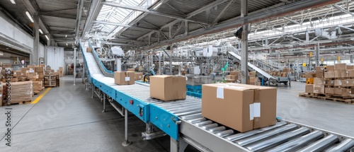 Efficient delivery of parcels via conveyor and roller systems in a modern warehouse environment