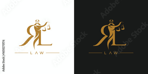 Modern and professional R law logo design