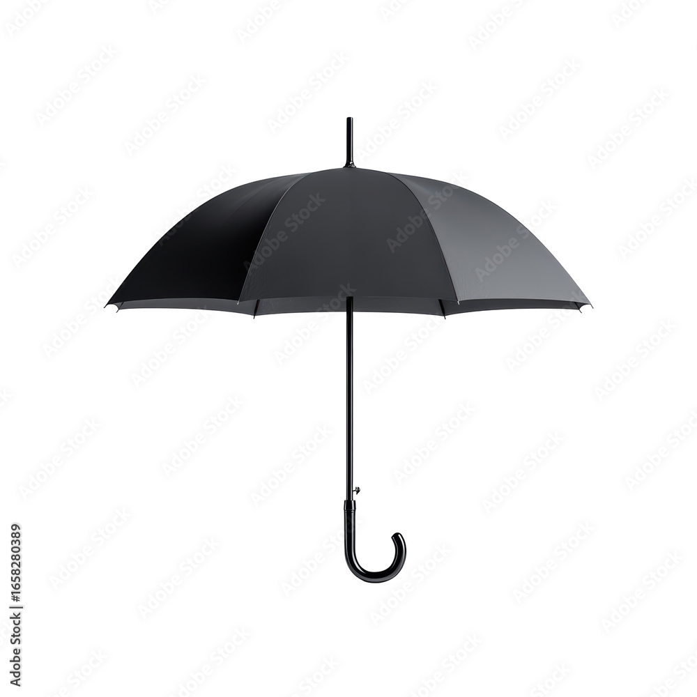 Elegant Black Umbrella Perfect for Weather Protection and Style on transparent background Elegant Black Umbrella Perfect for Weather Protection and Style on transparent background
