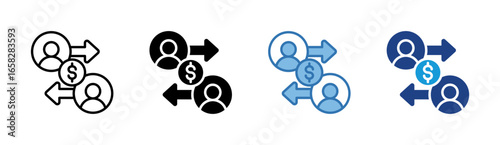 Trade Exchange icon set multiple style collection