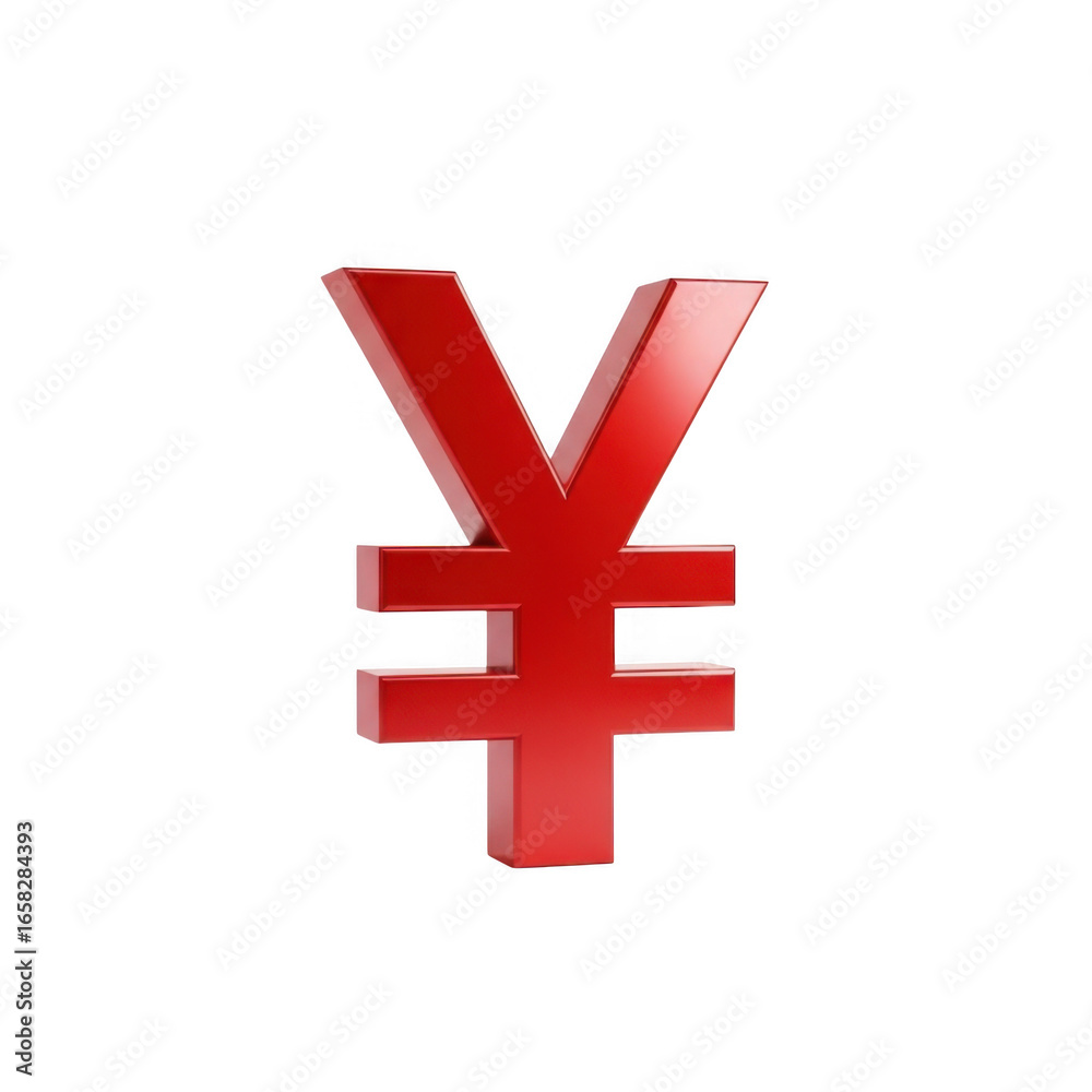 3d red metallic yen symbol futuristic financial icon transparent background 3d red metallic yen symbol futuristic financial icon transparent background