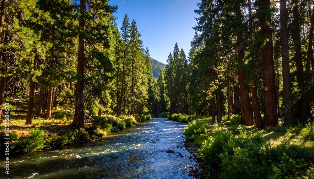 Obraz premium Sunny forest stream (1)