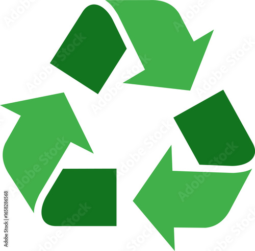 illustration of a green recycling icon