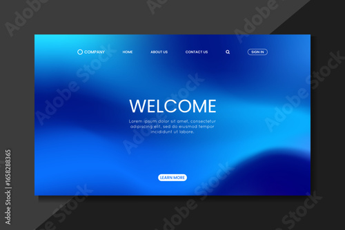 modern blue gradient landing page design for sleek websites