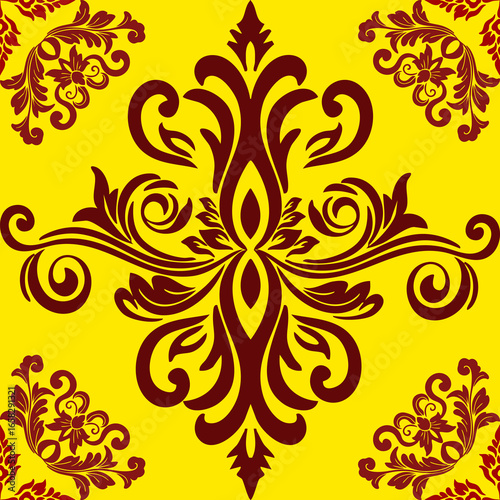 Classic Damask Seamless
Pattern - Vector Illustration for Elegant Textile
Design,Damask,Jacquard loom, Brocade, Satin weave,ethnic, geometric, textile, fabric, motif, retro, 