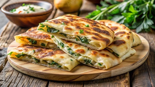 Gözleme – Hand-rolled flatbread stuffed with cheese, spinach, potatoes, grilled golden.