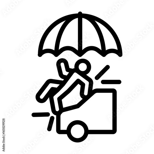 Accidental Coverage Vector Line Icon Design